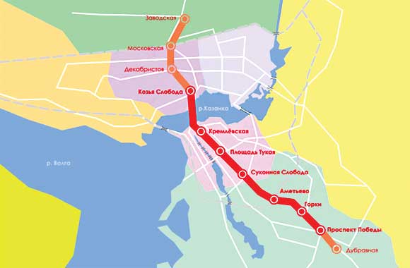 Схема казанского метро